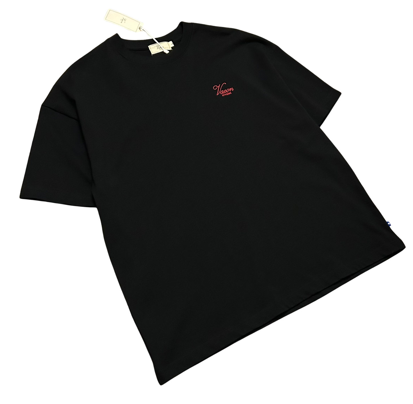 THERA RED EMBROIDERED LOGO 220 GSM 100% COTTON BOX T-SHIRT BLACK