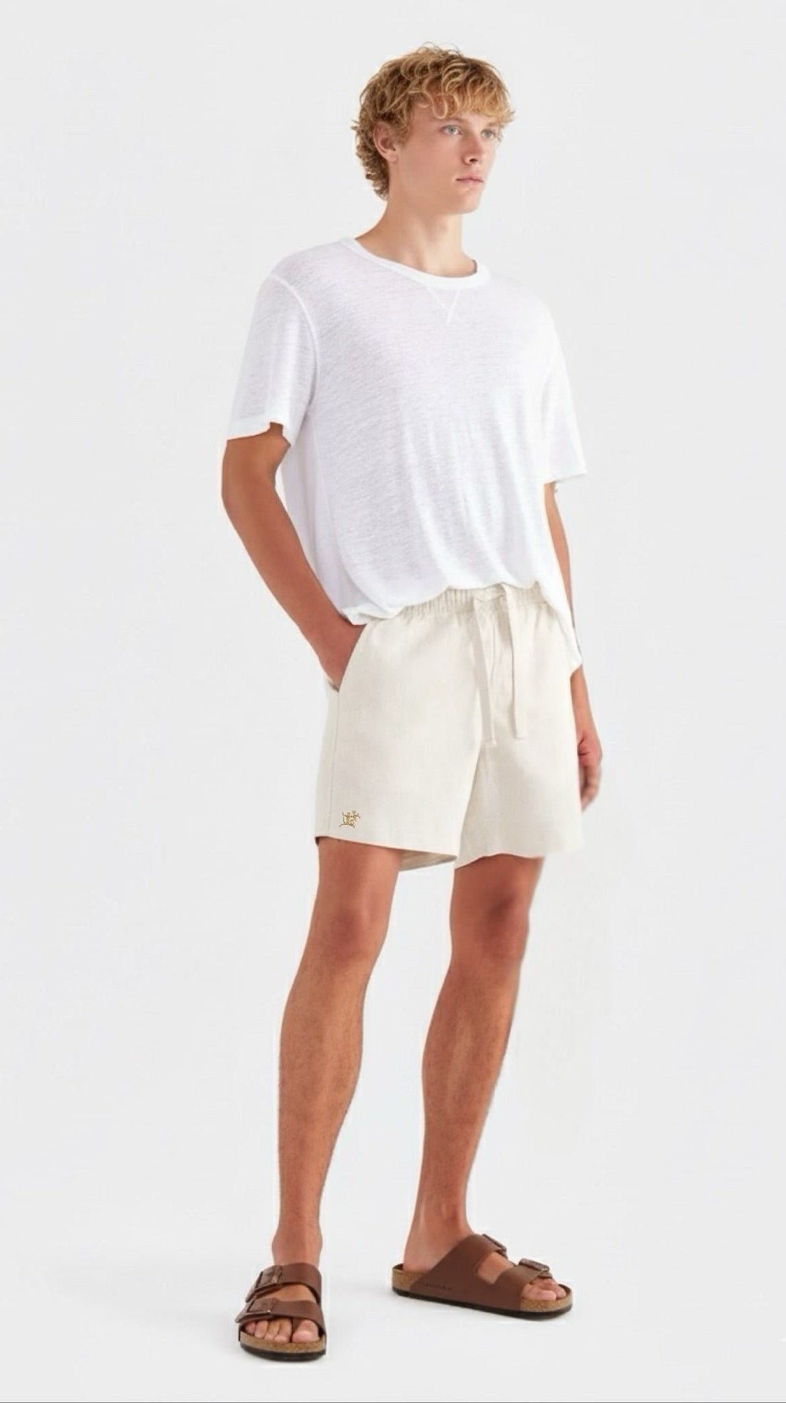 NERIA 100% LINEN T-SHIRT WHITE