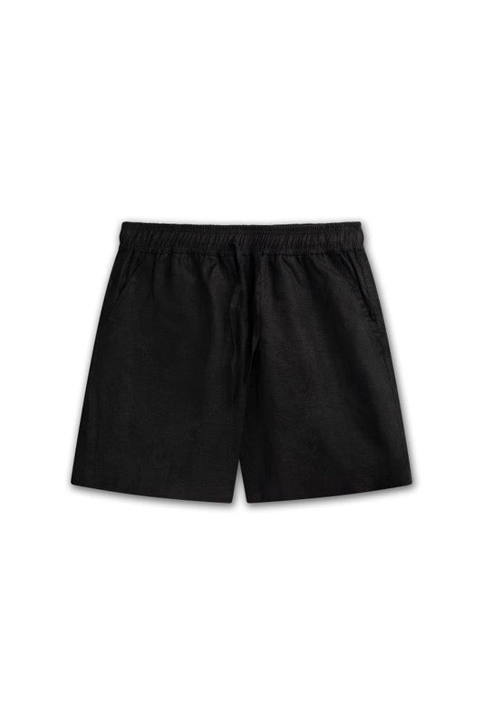 NERIA 100% LINEN SHORT BLACK