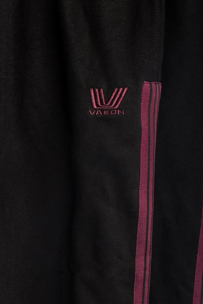 HIMERA 420 GSM 100% BRUSHED COTTON BLACK TRACK PANT WITH VIOLET STRIPE