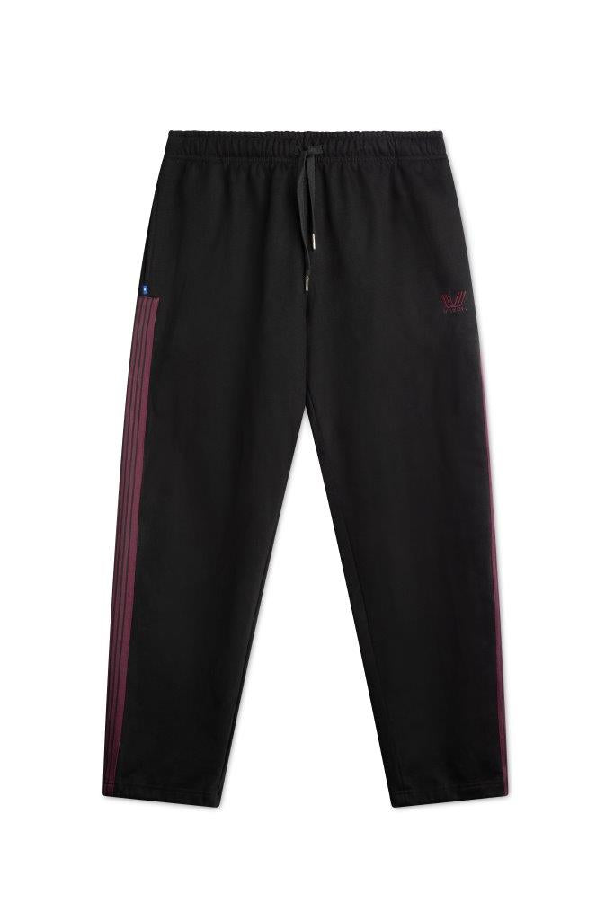 HIMERA 420 GSM 100% BRUSHED COTTON BLACK TRACK PANT WITH VIOLET STRIPE