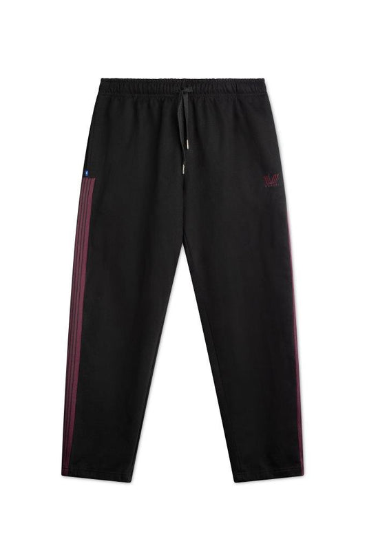 HIMERA 420 GSM 100% BRUSHED COTTON BLACK TRACK PANT WITH VIOLET STRIPE