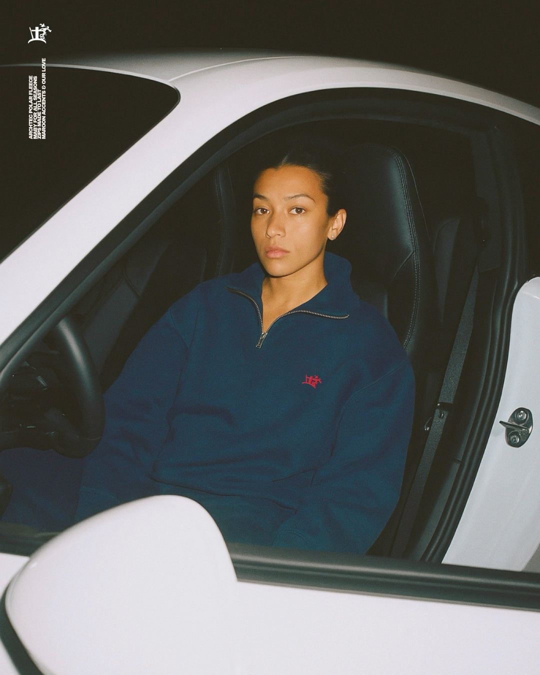 THE CRUCIBLE 420 GSM 100% BRUSHED COTTON ROYAL NAVY BLUE QUARTER ZIP