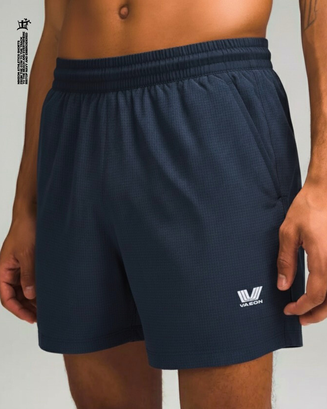 NIKEON RIP STOP ATHLETIC SHORTS NAVY