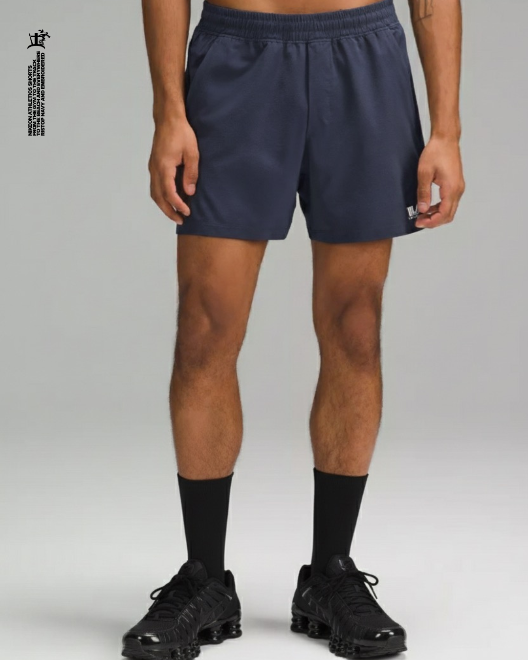 NIKEON RIP STOP ATHLETIC SHORTS NAVY