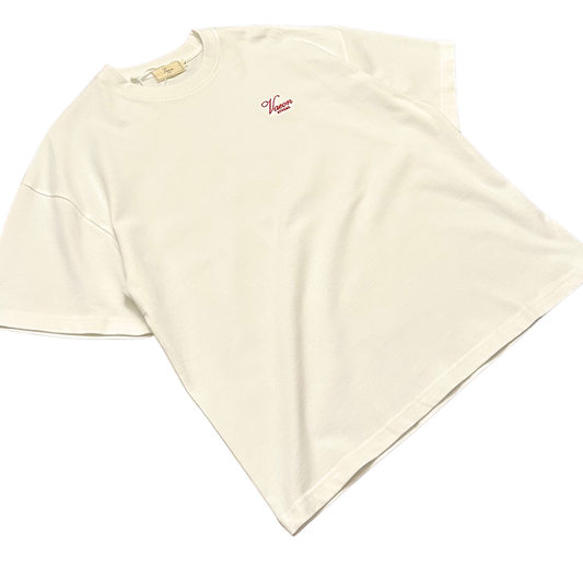 THERA RED EMBROIDERED LOGO 220 GSM 100% COTTON BOX T-SHIRT WHITE