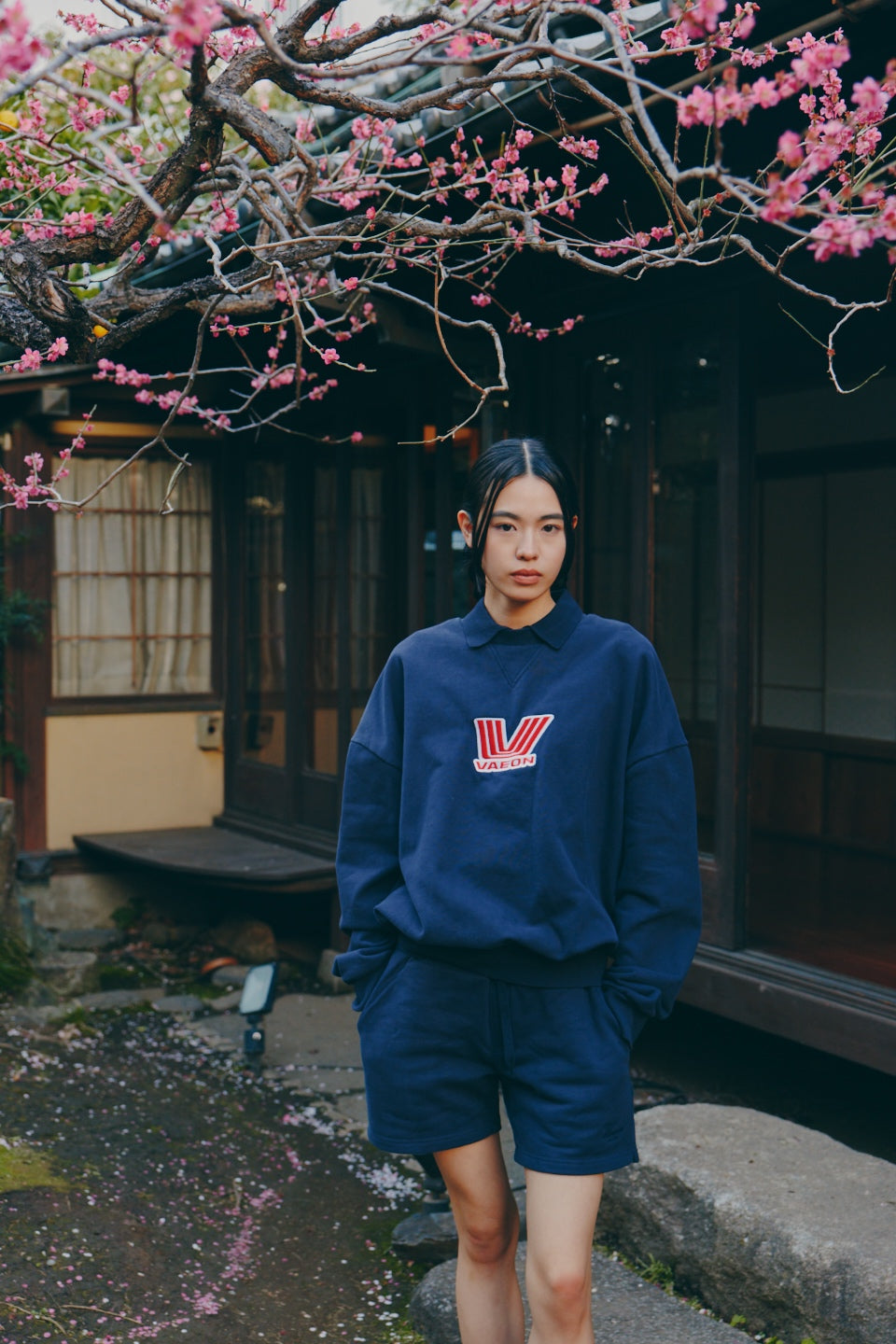 NIMERA CREW NECK 100% BRUSHED COTTON 460 GSM NAVY