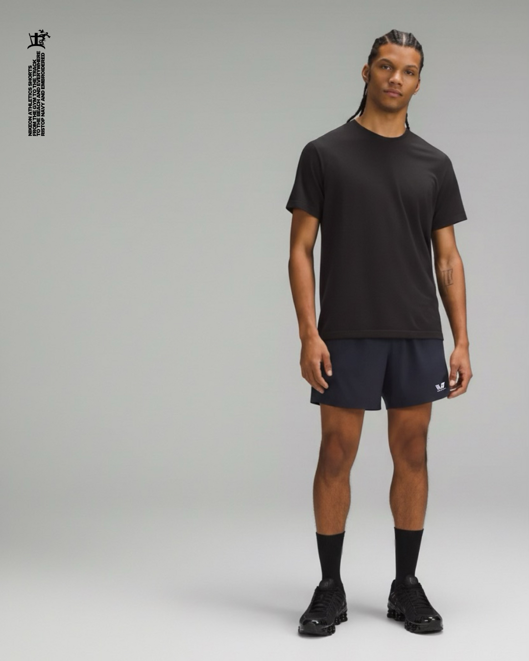 NIKEON RIP STOP ATHLETIC SHORTS NAVY