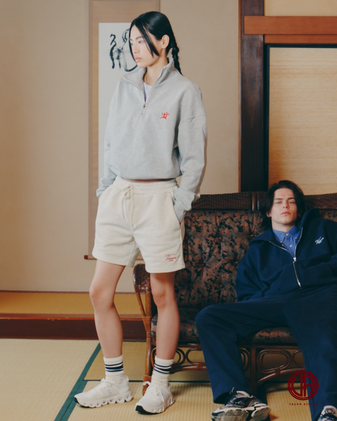 THE CRUCIBLE 420 GSM 100% BRUSHED COTTON MARL GREY QUARTER ZIP