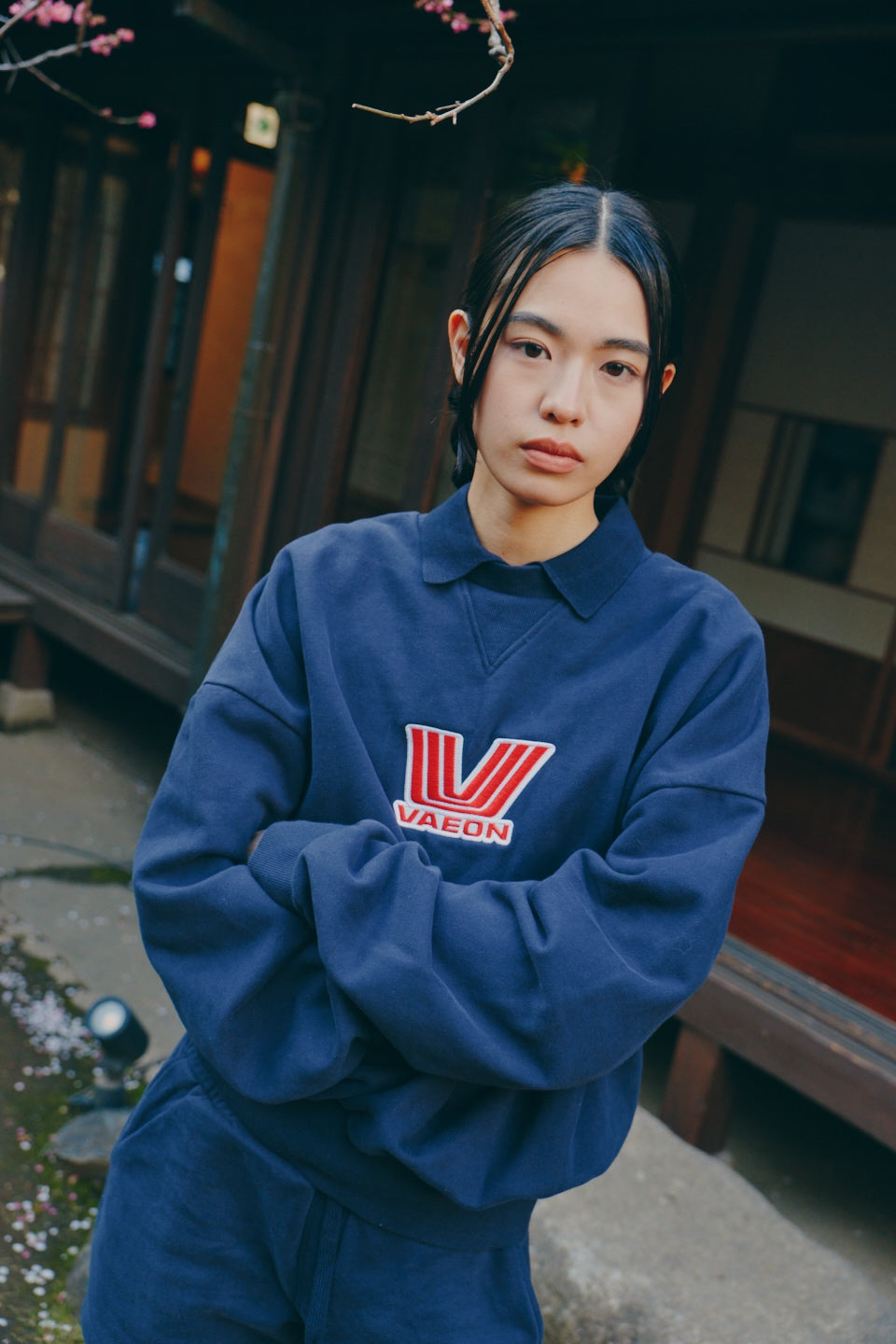NIMERA CREW NECK 100% BRUSHED COTTON 460 GSM NAVY