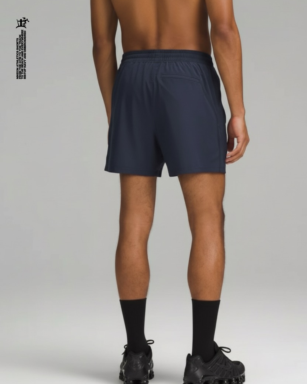 NIKEON RIP STOP ATHLETIC SHORTS NAVY