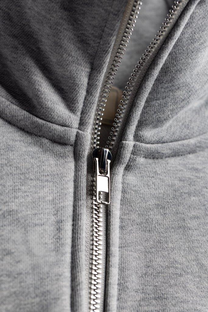 THE CRUCIBLE 420 GSM 100% BRUSHED COTTON MARL GREY QUARTER ZIP