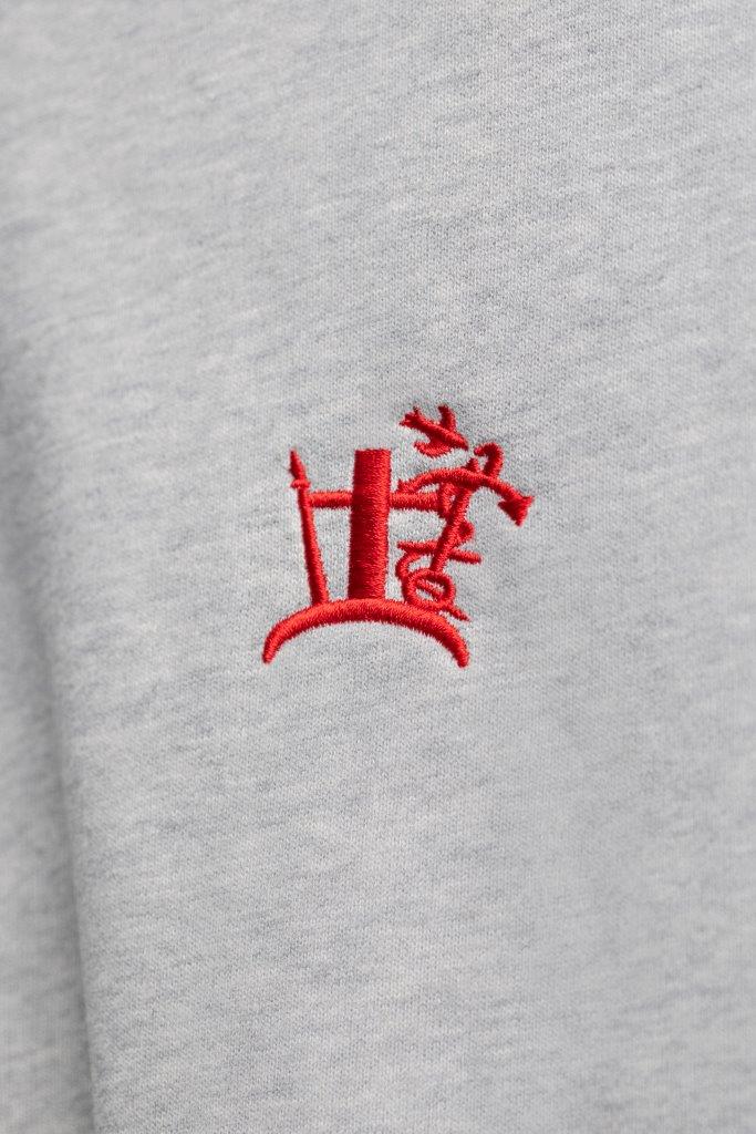 THE CRUCIBLE 420 GSM 100% BRUSHED COTTON MARL GREY QUARTER ZIP