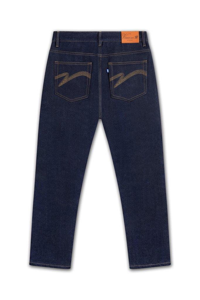 RAW SELVEDGE DENIM STRAIGHT LEG JEANS
