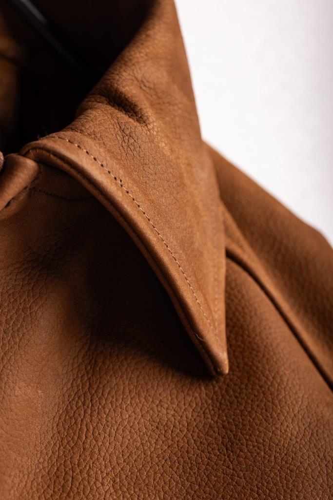 DOURIAN 100% CALF GRAIN LEATHER JACKET