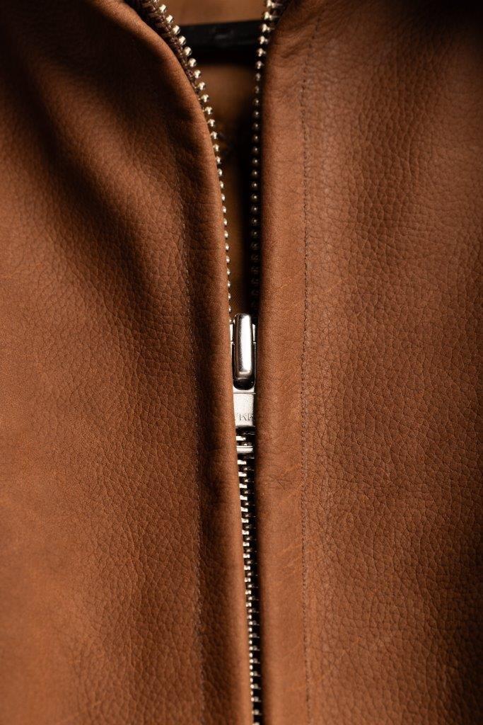 DOURIAN 100% CALF GRAIN LEATHER JACKET