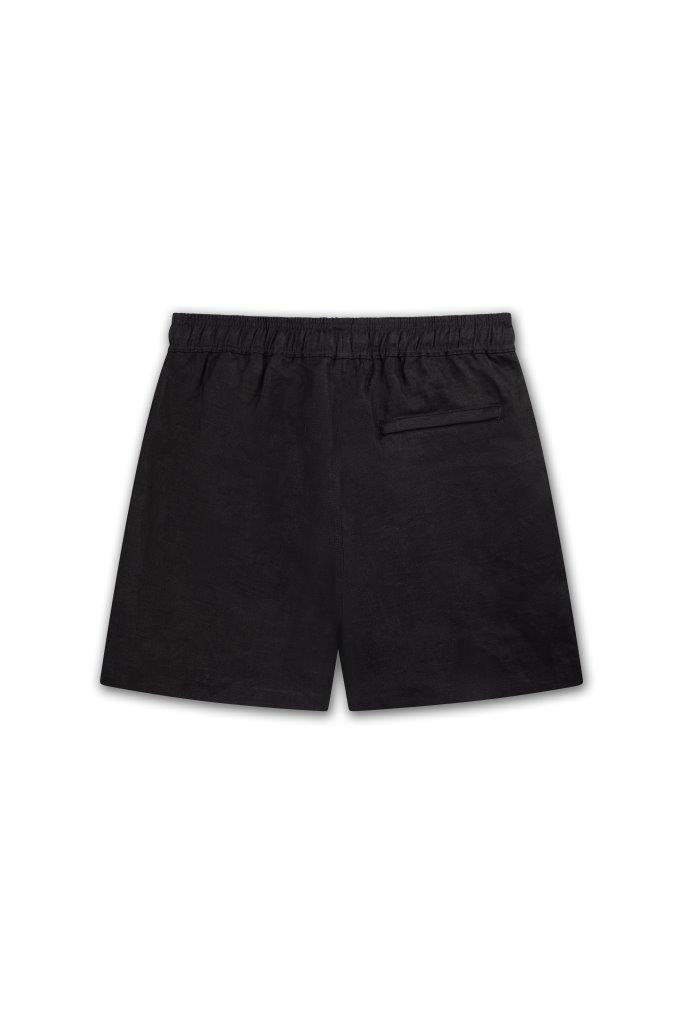 NERIA 100% LINEN SHORT BLACK