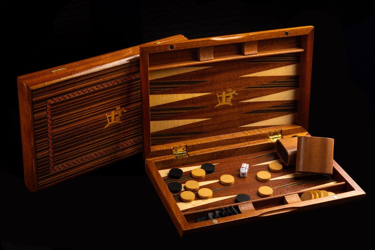 22ct GOLD & HARDWOOD BACKGAMMON TAVLI BOARD