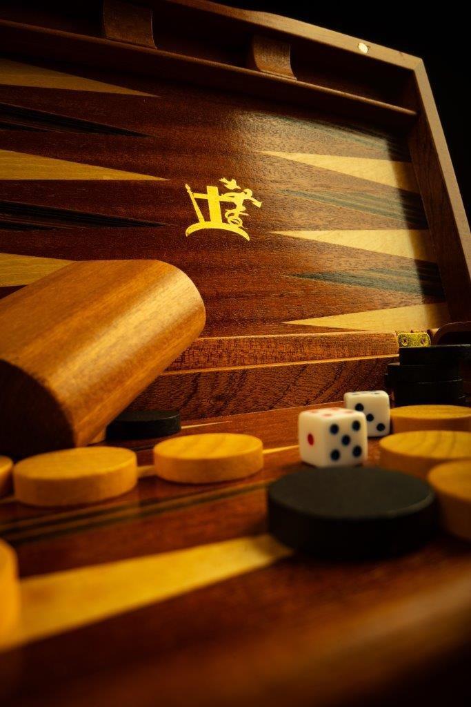 22ct GOLD & HARDWOOD BACKGAMMON TAVLI BOARD
